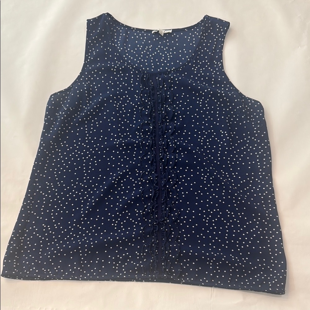 Skies Are Blue Sleeveless Blue and White Tank Top